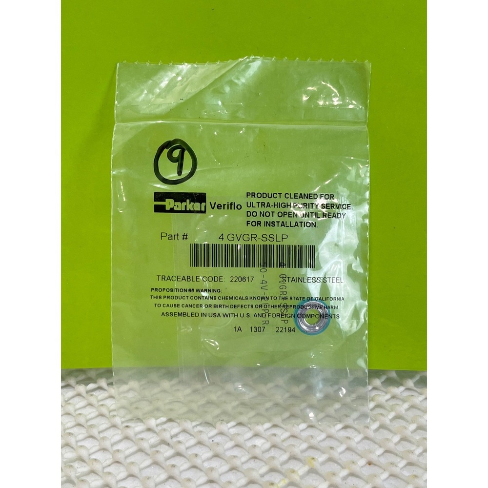 Parker Veriflo 4 GVGR-SSLP Stainless Steel Gasket Ultra-High Purity Service New